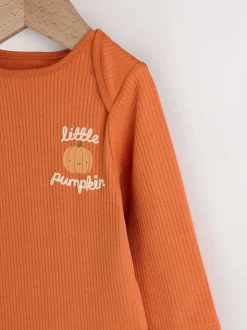 Oranje - Baby bodysuit met Lange mouwen en mutsje voor Halloween Set