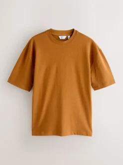 Oranje/Grijs/Groen/Marineblauw/Rood - Set van 5 ruimvallende dikke T-shirts