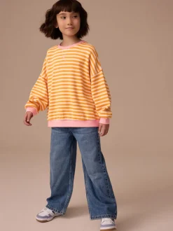 Oranje/roze - Oversized Cosy Rib Sweatshirt (9mths-16yrs)