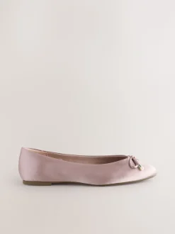 Oudroze - Ballerina's met pareleffect en strikdetail voor bruidsmeisjes