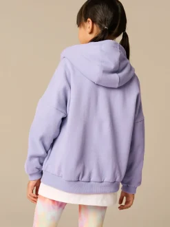 Oudroze paars - Hoodie met doorlopende rits (3-16 jr)
