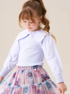 Paars - Angel & Rocket Elise Bow Collar Long Sleeve Blouse