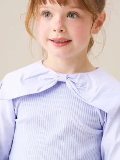 Paars - Angel & Rocket Elise Bow Collar Long Sleeve Blouse