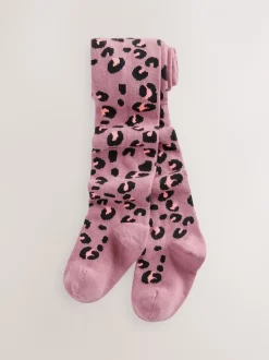 Paars - Cotton Rich Animal Print Tights