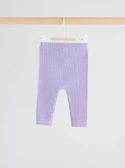 Paars - Gebreide babytrui en leggings set 2 -delig (0mnd -3jr)