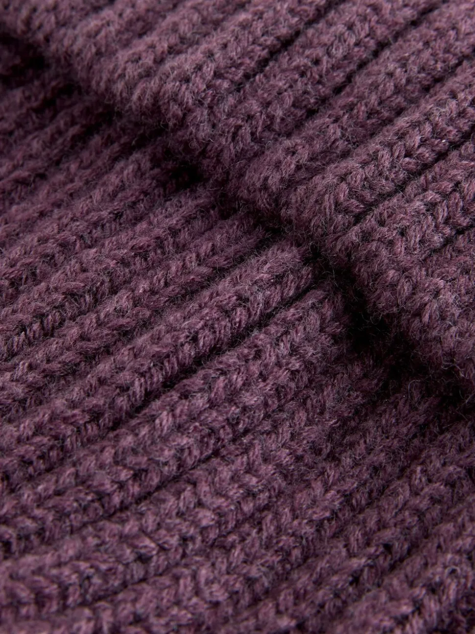 Paars - Geribbelde beanie-muts met pompon (3mnd -16jr)
