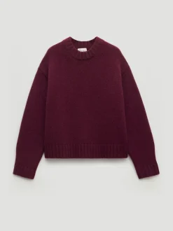 Paars - Hush Cora Relaxed Chunky Cashmere Crew Jumper