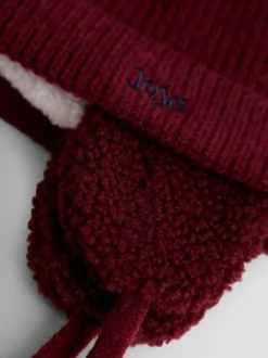 Paars - JoJo Maman Bébé Embroidered Cable Hat