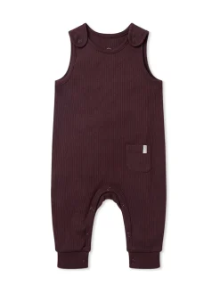 Paars - MORI Ribbed Romper Dungarees