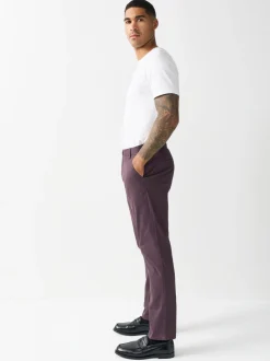 Paars - Slim Fit - Stretchy chino
