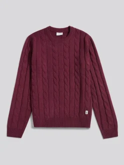Paars - U.S. Polo Assn. Mens Cable Knit Crew Jumper