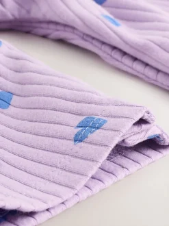 Paars hartjes - Baby Jersey Bretelbroeken en Bodysuit 2 Pieces Set (0mnd-2jr)