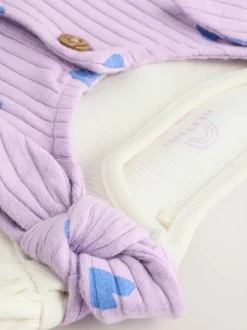 Paars hartjes - Baby Jersey Bretelbroeken en Bodysuit 2 Pieces Set (0mnd-2jr)
