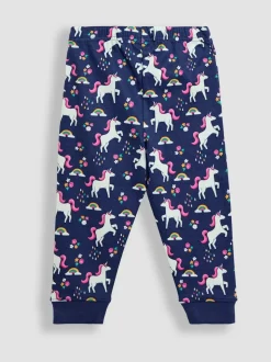 Paars met eenhoornprint - JoJo Maman Bébé Print Glow In The Dark Jersey Pyjamas