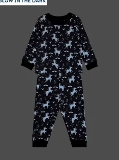 Paars met eenhoornprint - JoJo Maman Bébé Print Glow In The Dark Jersey Pyjamas