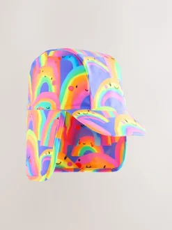 Paars met regenboog - Legionnairezwemhoed (3 mnd-10 jr)