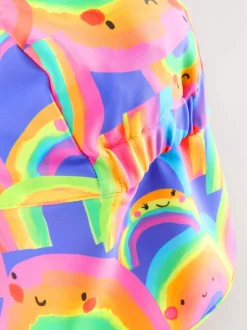 Paars met regenboog - Legionnairezwemhoed (3 mnd-10 jr)