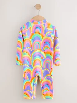 Paars met regenboog - Zonbeschermend badpak met lange pijpen (3 mnd-7 jr)