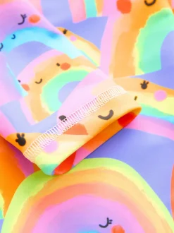 Paars met regenboog - Zonbeschermend badpak met lange pijpen (3 mnd-7 jr)