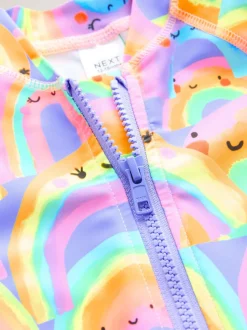 Paars met regenboog - Zonbeschermend badpak met lange pijpen (3 mnd-7 jr)