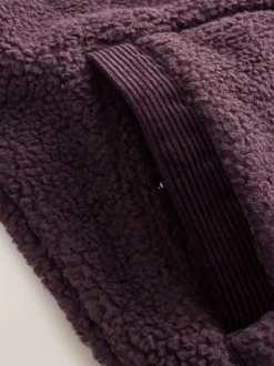 Paarsblauw - Cord Block Zip Through Funnel Fleece