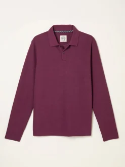 Paarsblauw - FatFace Long Sleeve Ribbed Polo
