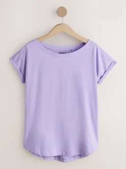 Paars/blauw/botergeel/roze/wit - Set van 5 T-shirts met kapmouwtjes