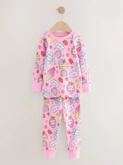 Paarse kattenprint - Verpakking van 3 knusse pyjama's (9 mnd-10 jr)