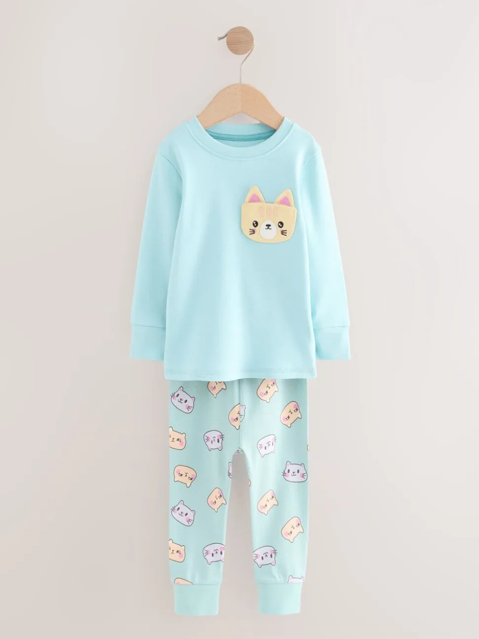 Paarse kattenprint - Verpakking van 3 knusse pyjama's (9 mnd-10 jr)