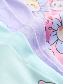 Paarse kattenprint - Verpakking van 3 knusse pyjama's (9 mnd-10 jr)