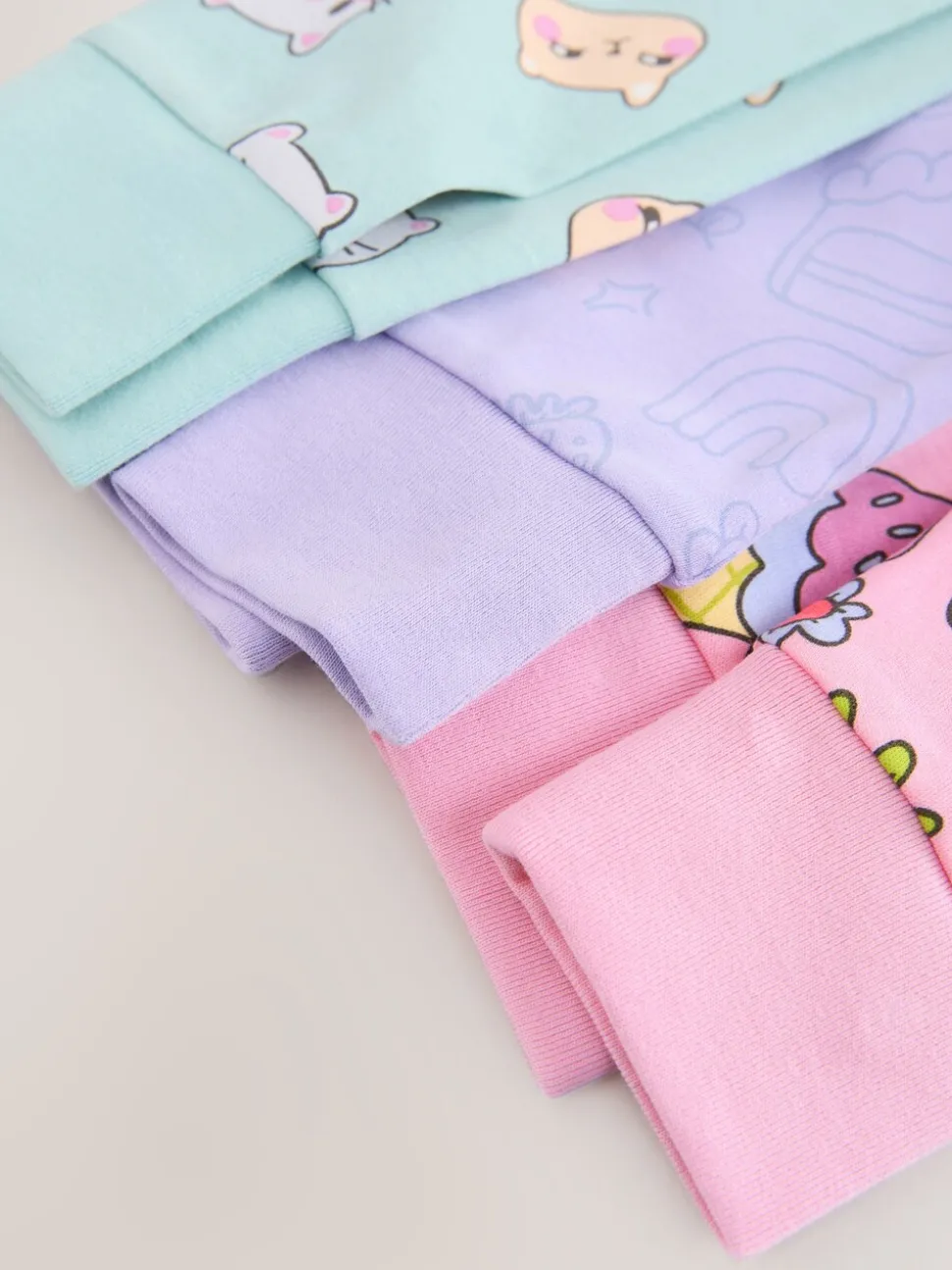 Paarse kattenprint - Verpakking van 3 knusse pyjama's (9 mnd-10 jr)