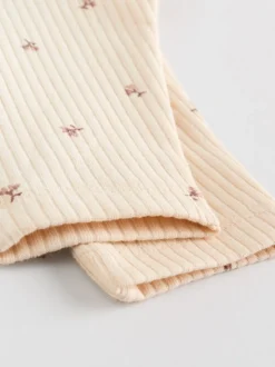 Paars/geel/crème met fijne print - Verpakking van 4 babyleggings (0 mnd -2 jr)