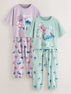 Paars/groen - Lilo & Stitch Joggers Pyjamas 2 Pack (3-16yrs)