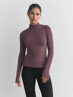 Paarsrood - Thermal Maximum Warmth Cosy Ribbed Roll Neck Top