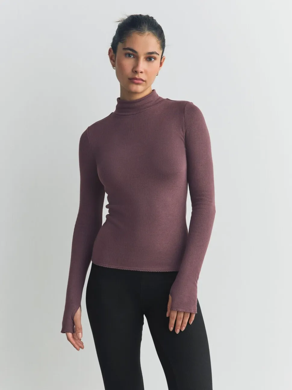 Paarsrood - Thermal Maximum Warmth Cosy Ribbed Roll Neck Top