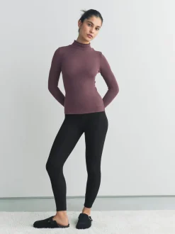 Paarsrood - Thermal Maximum Warmth Cosy Ribbed Roll Neck Top