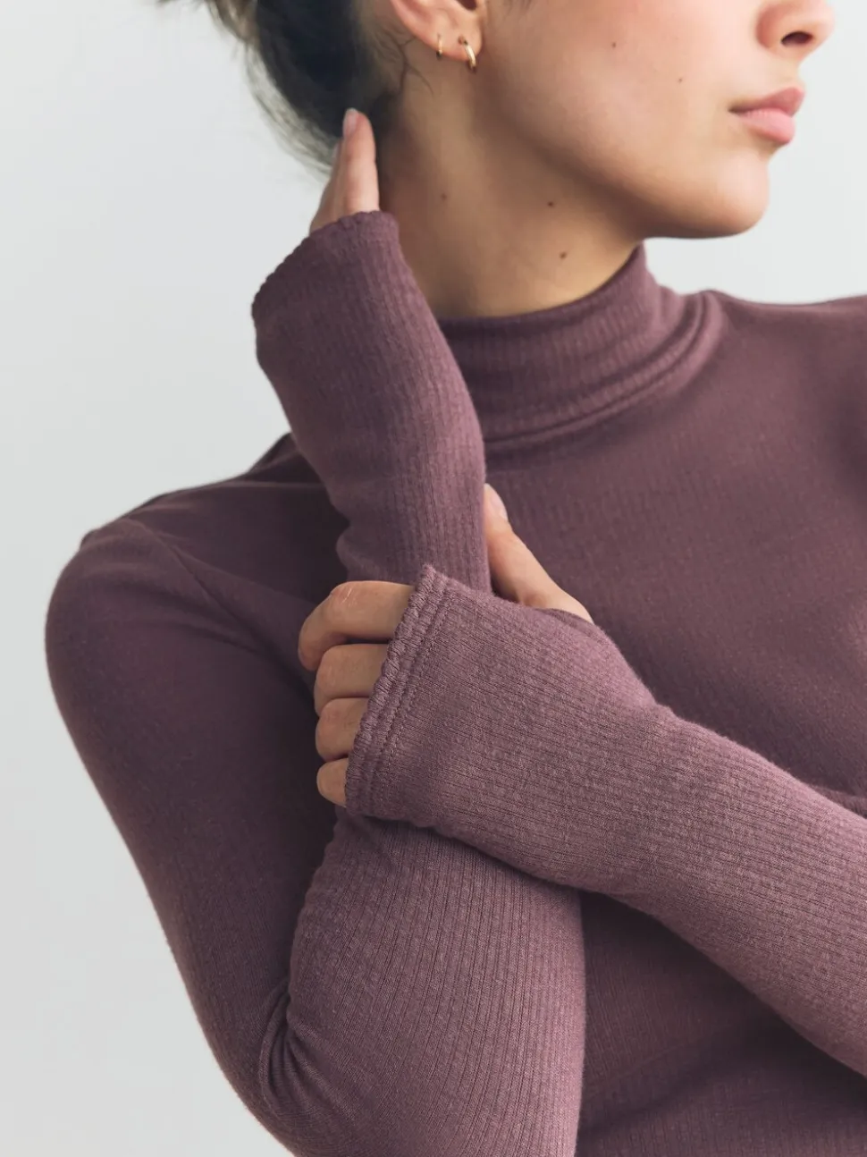 Paarsrood - Thermal Maximum Warmth Cosy Ribbed Roll Neck Top