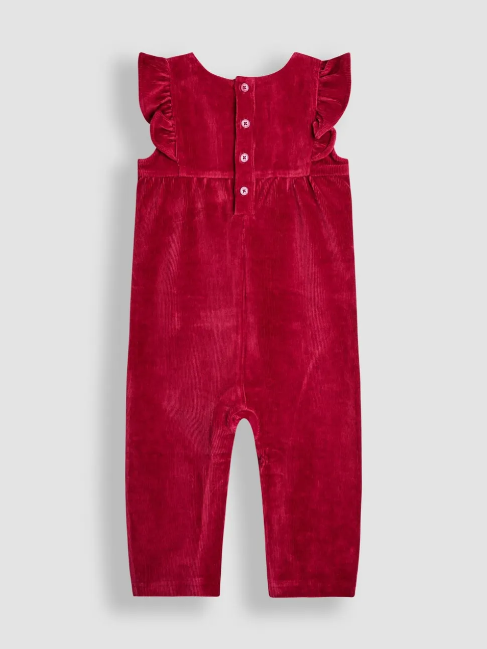 Paarsrood met konijnenprint - JoJo Maman Bébé Appliqué Velour Dungarees & Top Set