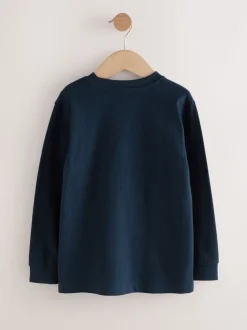 Paarsrood/bruin/marineblauw - Kleurblok T-shirts met lange mouwen 3 verpakking (3-16jr)