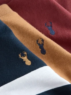 Paarsrood/bruin/marineblauw - Kleurblok T-shirts met lange mouwen 3 verpakking (3-16jr)