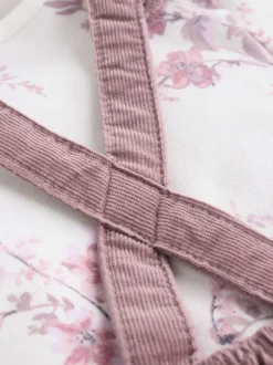 Paars/wit - Corduroy Baby Rompertje en Bodysuit met Lange mouwen en Panty's 3 -delige Set (0mnd -2jr)