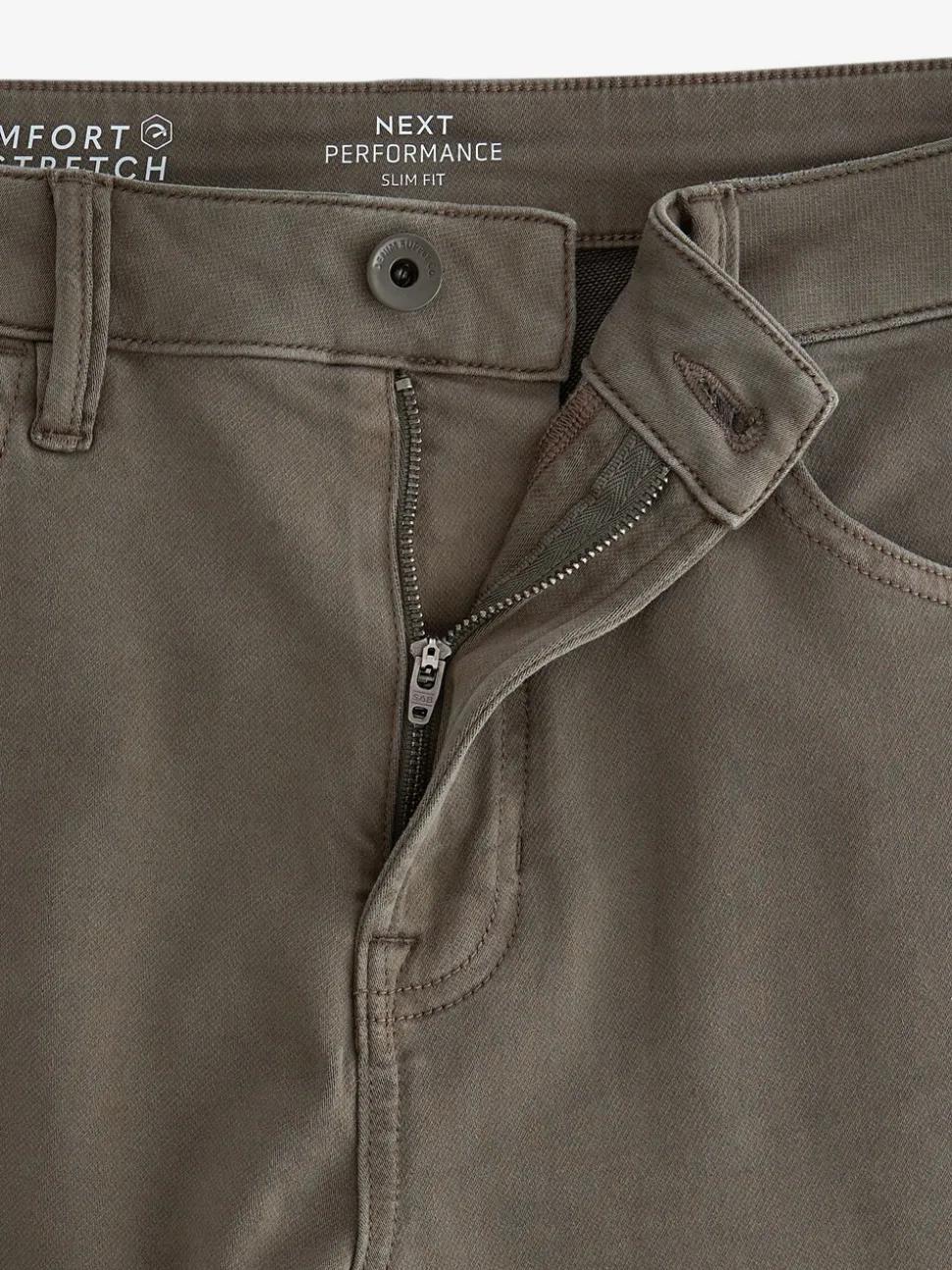 Paddenstoelbruin - Slim Fit - Comfortabele stretchjeans