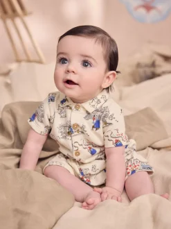 Paddington Bear Baby met kraagje - 100% katoenen Cath Kidston rompertje