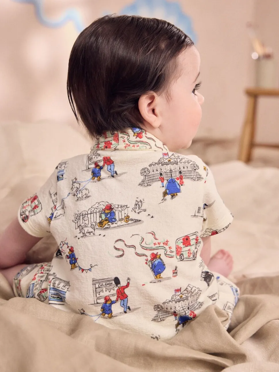Paddington Bear Baby met kraagje - 100% katoenen Cath Kidston rompertje