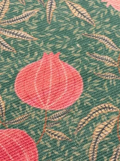 Paoletti - Set van 4 kersttafelplacemats in paarsrood plus grote tafelloper