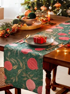 Paoletti kersttafelloper met granaatappelprint