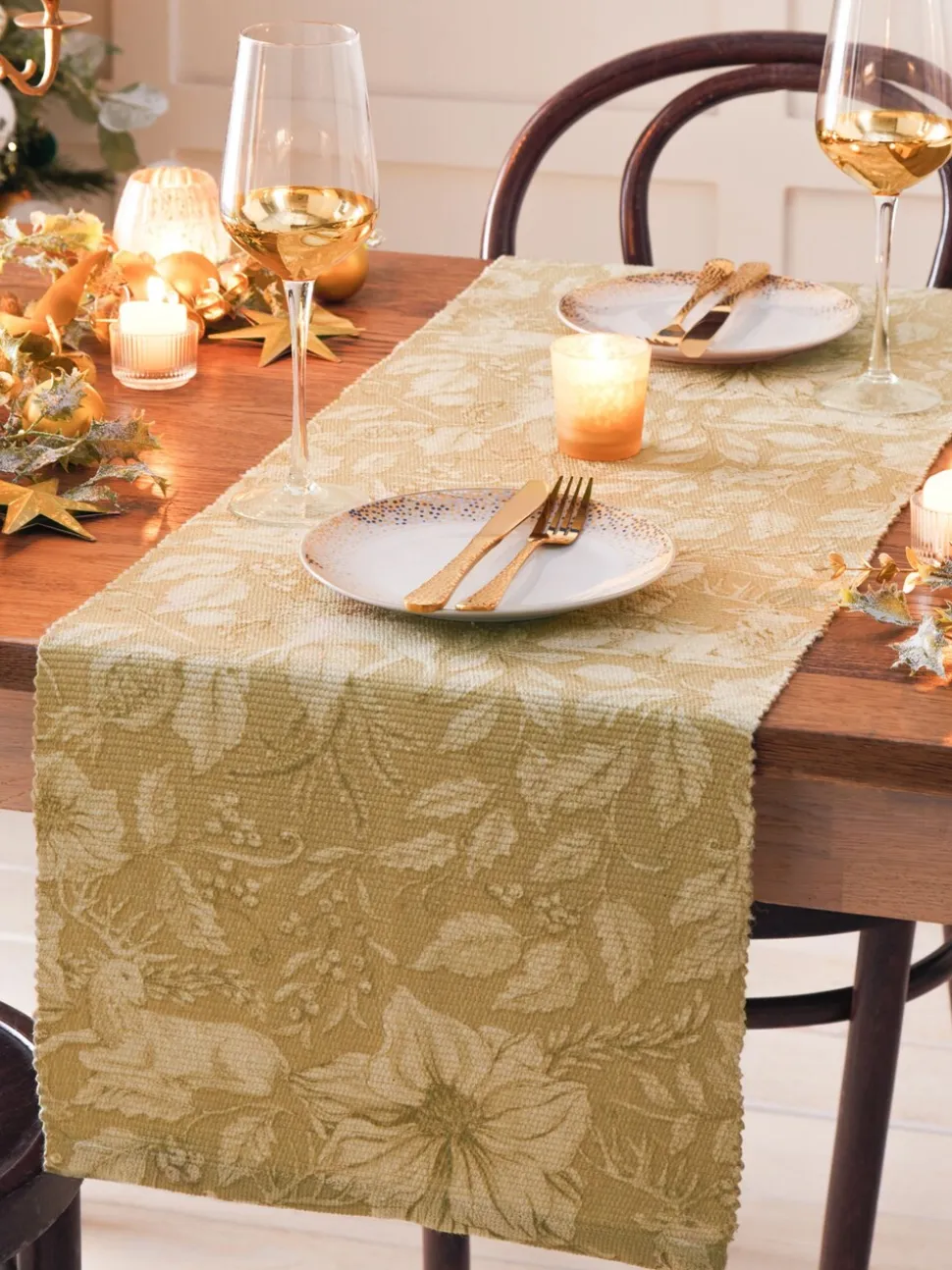 Paoletti kersttafelloper met hertprint