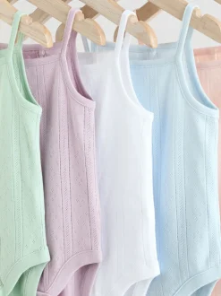 Pastel - 5 Pack Vest Pointelle Baby Bodysuits