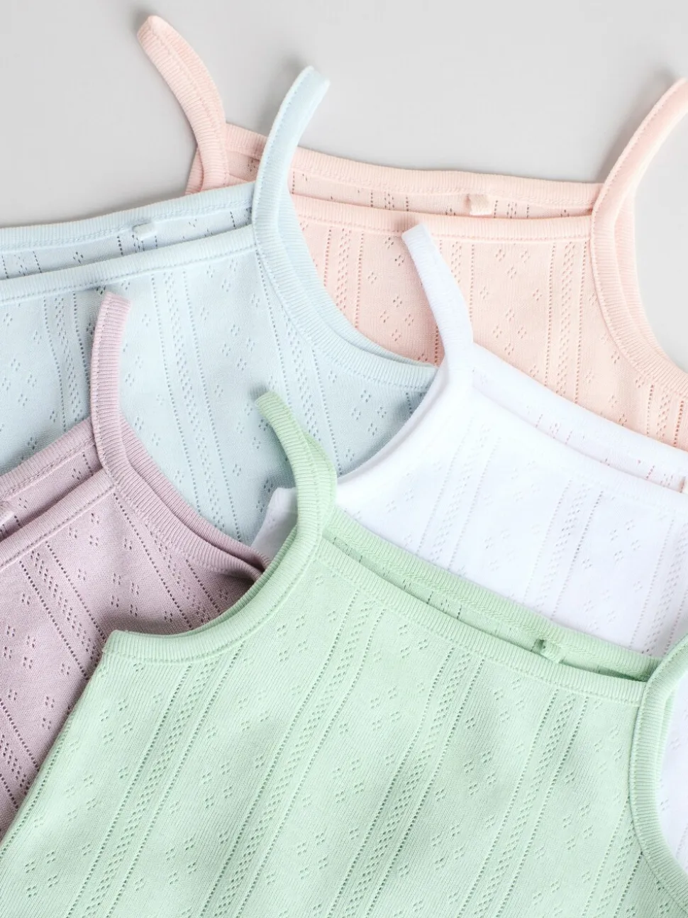 Pastel - 5 Pack Vest Pointelle Baby Bodysuits