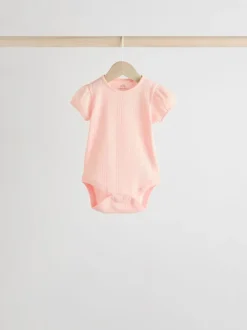 Pastel - 5 Pak Korte mouwen Pointelle Baby Bodysuits